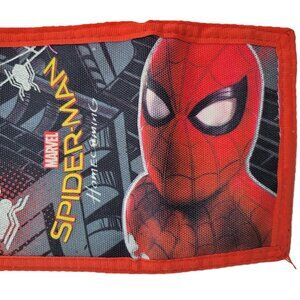 Spiderman Wallet Marvel Homecoming Logo Spidey Tri-Fold Hook Loop Zipper Pocket